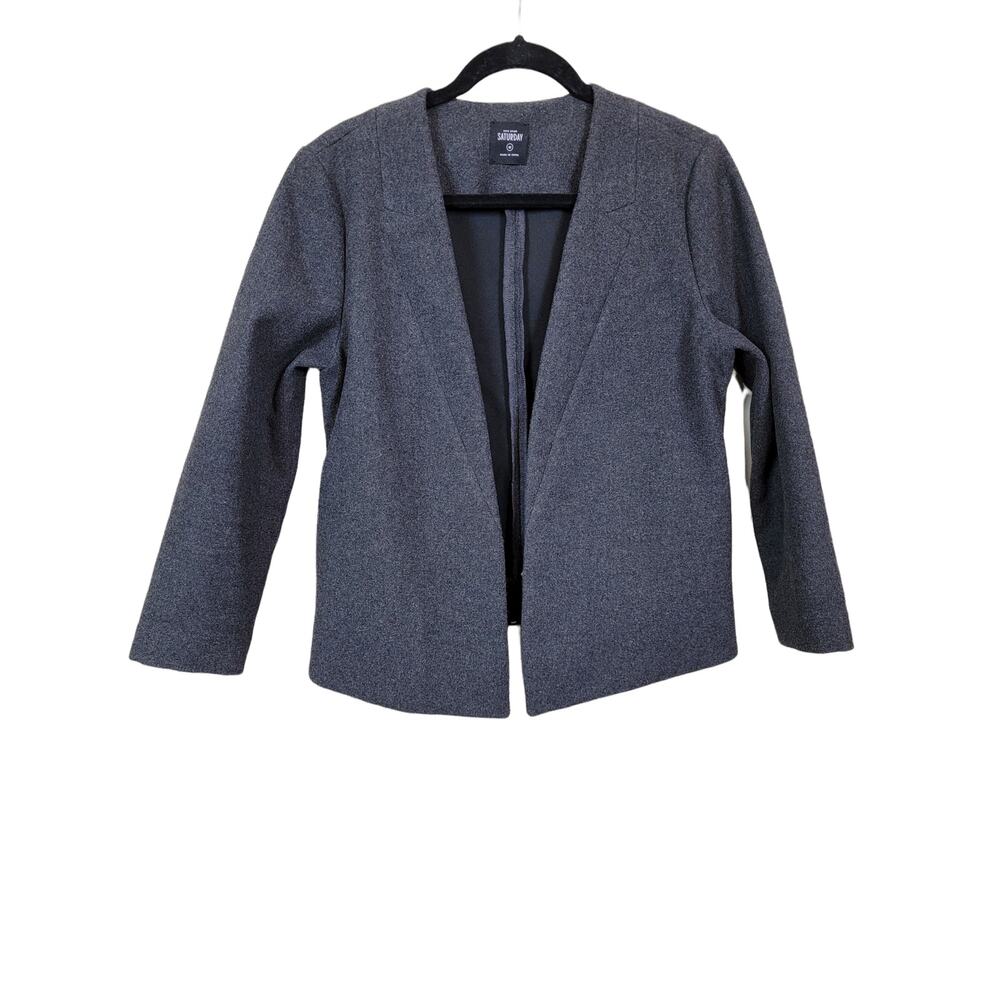 Kate Spade Saturday Open Front Blazer Jacket Size Medium Pockets Wool Blend